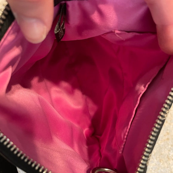 Coach Poppy Swingpack Black Gray Crossbody Adjust Strap Zipper Bag Purse op art - Picture 5 of 11